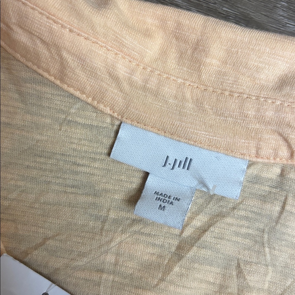J. Jill Orange Sorbet Button Down Tencel Cotton Shirt - Picture 7 of 11
